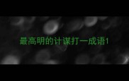 最高明的计谋打一成语