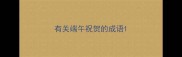 有关端午祝贺的成语