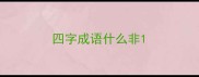 四字成语什么非