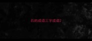 石的成语三字成语