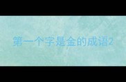 第一个字是金的成语