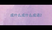 成什么成什么成语