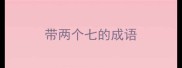 带两个七的成语