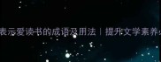 10个表示爱读书的成语及用法提升文学素养必备