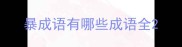 暴成语有哪些成语全