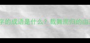 最后一个带舞字的成语是什么载舞而归的由来及使用场景