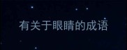 有关于眼睛的成语
