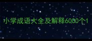 小学成语大全及解释6000个