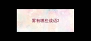 雾有哪些成语