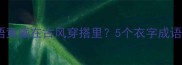 一衣多穿的成语竟藏在古风穿搭里5个衣字成语及现代时尚应用
