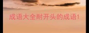 成语大全耐开头的成语