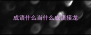 成语什么当什么成语接龙
