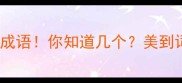 10个形容人色的经典成语你知道几个美到词穷的宝藏清单来了