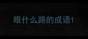 眼什么路的成语