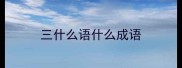 三什么语什么成语