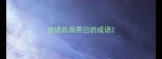 成语后面带已的成语