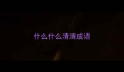 什么什么清清成语