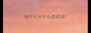 缺什么补什么的成语