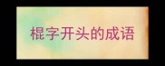 棍字开头的成语