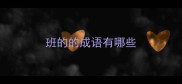 班的的成语有哪些