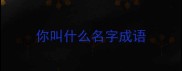 你叫什么名字成语