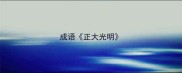 成语正大光明