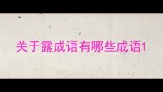 关于露成语有哪些成语
