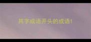 其字成语开头的成语