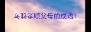 乌鸦孝顺父母的成语