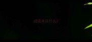 成语来历什么
