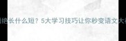 成语绝长什么短5大学习技巧让你秒变语文大神