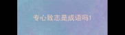 专心致志是成语吗