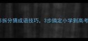 快速记忆字形拆分猜成语技巧3步搞定小学到高考高频成语