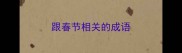 跟春节相关的成语
