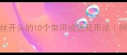 成语百科一丝开头的10个常用成语及用法附赠记忆口诀