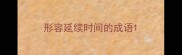 形容延续时间的成语
