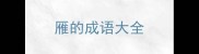 雁的成语大全