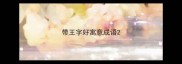 带王字好寓意成语