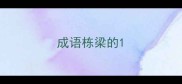 成语栋梁的