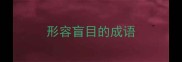 形容盲目的成语