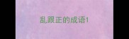 乱跟正的成语