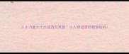 人小力量大十大成语及寓意小人物逆袭的智慧密码