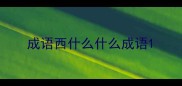 成语西什么什么成语
