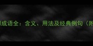 100个最常用成语全含义用法及经典例句附记忆技巧