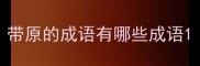 带原的成语有哪些成语
