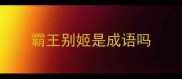 霸王别姬是成语吗