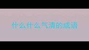 什么什么气清的成语
