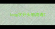 long字开头的成语