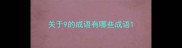 关于9的成语有哪些成语