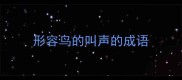 形容鸟的叫声的成语